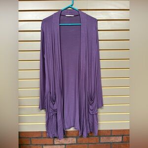 Active USA Lavender Open Front Cardigan, size L